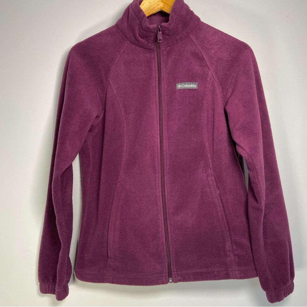 Columbia Purple Fleece Jacket Full Zip Sherpa Gorpcore Camp Granola Hiking M